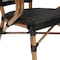 Flash Furniture Marseille French Bistro Stacking Chair w/Arms, Black Textilene and Bamboo Print Aluminum Frame, 2PK 2-SDA-ADS642108-BK-NAT-GG - alternate 2